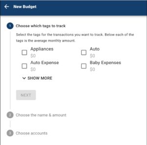 New Budget Money Manager - New Budget Setup