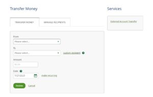 Transfer Money → Green Country Federal Credit Union Transfer Money Online Banking