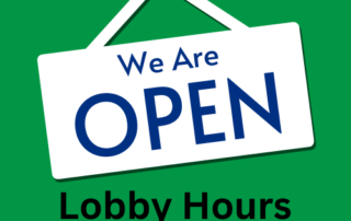 Morrow Road lobby open as of Tuesday, July 11th