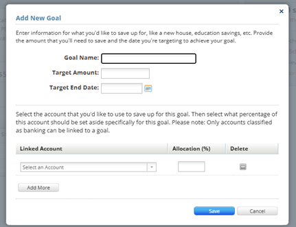 Add a New Goal inside Money Manager in Online Banking delivers a structured approach to help you plan